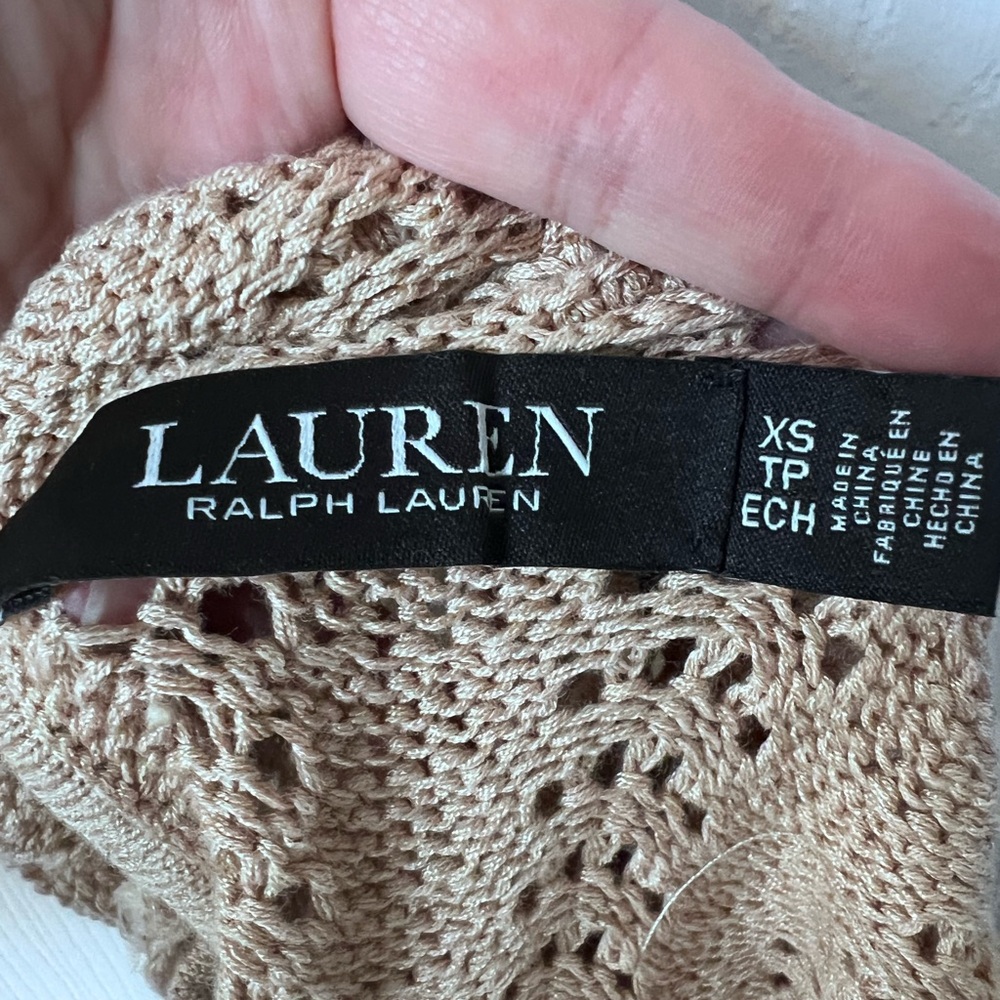 Lauren Ralph Lauren | Short Sleeve Pointelle Cotton Knit Sweater - Picture 10 of 10